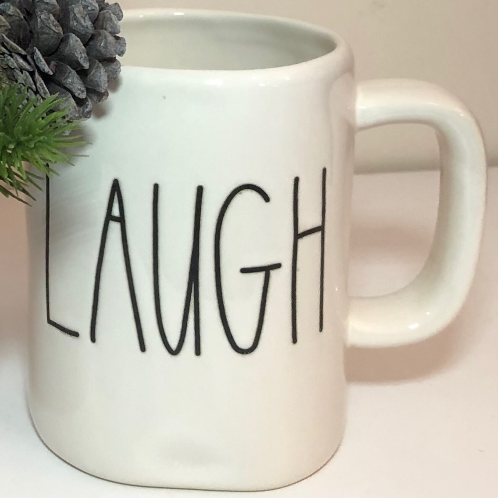 Rae Dunn “LAUGH” Mug Coffee Tea Cream Ivory White